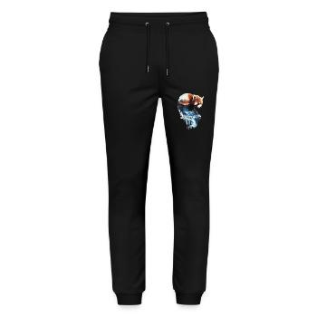 Roter Panda - Stanley/Stella Unisex Bio Jogginghose Mover  - Schwarz - Vorne - Marisol (170cm) & Nik (191cm)