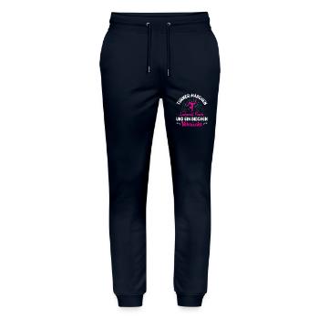 Turnen Mädchen Gymnastik Turnanzug Turnerin - Stanley/Stella Unisex Bio Jogginghose Mover  - Navy - Vorne - Marisol (170cm) & Nik (191cm)