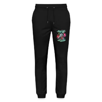 Wenn ihr mich sucht, ich bin am Rande des Wahnsinn - Stanley/Stella Unisex Bio Jogginghose Mover  - Schwarz - Vorne - Marisol (170cm) & Nik (191cm)