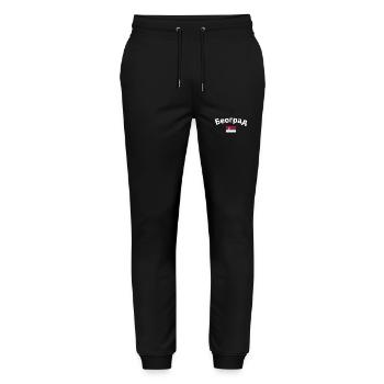 Belgrade Serbie Drapeau serbe Fier Serbe - Pantalon de jogging bio MOVER Stanley/Stella unisexe - noir - Devant - Marisol (170cm) & Nik (191cm)