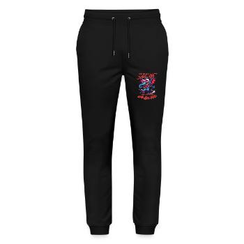 Wenn ihr mich sucht, ich bin am Rande des Wahnsinn - Stanley/Stella Unisex Bio Jogginghose Mover  - Schwarz - Vorne - Marisol (170cm) & Nik (191cm)
