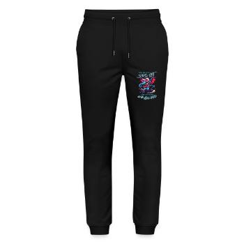 Wenn ihr mich sucht, ich bin am Rande des Wahnsinn - Stanley/Stella Unisex Bio Jogginghose Mover  - Schwarz - Vorne - Marisol (170cm) & Nik (191cm)