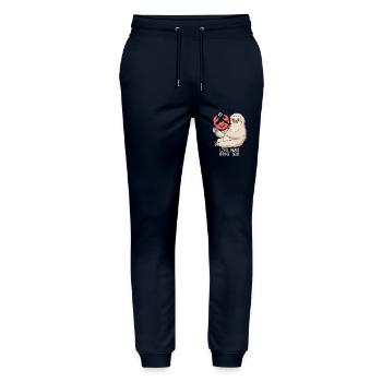 Cancer Zodiac Sign Sloth: Loyal Heart Brave - Stanley/Stella Mover Unisex Organic Jogging Trousers - navy - Front - Marisol (170cm) & Nik (191cm)