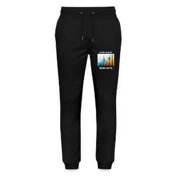 LESS SLEEP MORE DATA - Stanley/Stella Unisex Bio Jogginghose Mover  - Schwarz - Vorne - Marisol (170cm) & Nik (191cm)