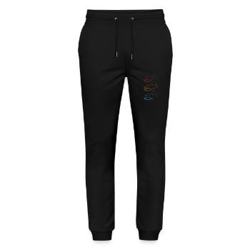 Buntes Fischdesign mit Blasen Colorful Fish Design - Stanley/Stella Unisex Bio Jogginghose Mover  - Schwarz - Vorne - Marisol (170cm) & Nik (191cm)