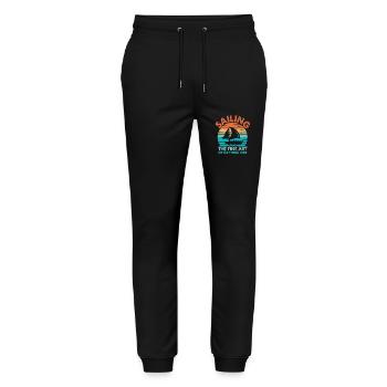 Sailing The Fine Art Of Getting Wet Paddle Boat - Stanley/Stella Mover Unisex Organic Jogging Trousers - black - Front - Marisol (170cm) & Nik (191cm)