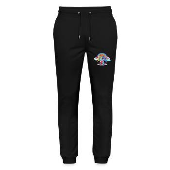 Drache Drachen Regenbogen Kinder Kind - Stanley/Stella Unisex Bio Jogginghose Mover  - Schwarz - Vorne - Marisol (170cm) & Nik (191cm)