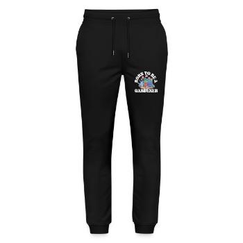 Plant Lover Gardening Born To Be A - Stanley/Stella Mover Unisex Organic Jogging Trousers - black - Front - Marisol (170cm) & Nik (191cm)