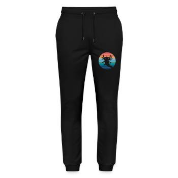 Axolotl Retro Sunset Axolotl Gifts Kids Boys Girls - Stanley/Stella Unisex Bio Jogginghose Mover  - Schwarz - Vorne - Marisol (170cm) & Nik (191cm)