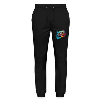 Music cassette - Stanley/Stella Mover Unisex Organic Jogging Trousers - black - Front - Marisol (170cm) & Nik (191cm)