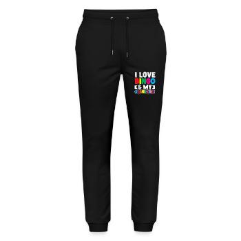 Bingo Players Love Grandchildren - Stanley/Stella Mover Unisex Organic Jogging Trousers - black - Front - Marisol (170cm) & Nik (191cm)