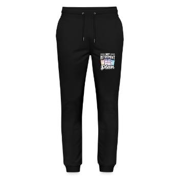 Bingo Player My Retirement Plan - Stanley/Stella Mover Unisex Organic Jogging Trousers - black - Front - Marisol (170cm) & Nik (191cm)