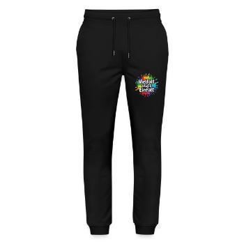 Diversity instead of simplicity: Statement against the right - Stanley/Stella Mover Unisex Organic Jogging Trousers - black - Front - Marisol (170cm) & Nik (191cm)