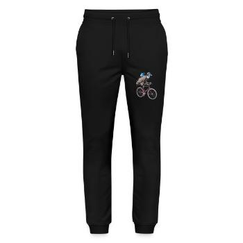 Geier - Stanley/Stella Unisex Bio Jogginghose Mover  - Schwarz - Vorne - Marisol (170cm) & Nik (191cm)
