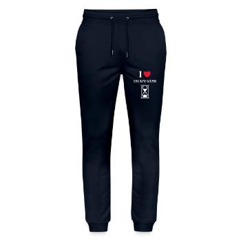 Escape game - Pantalon de jogging bio MOVER Stanley/Stella unisexe - marine - Devant - Marisol (170cm) & Nik (191cm)