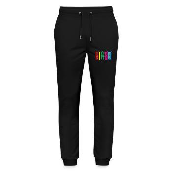 Bingo Spieler Farbenfrohes Design - Stanley/Stella Unisex Bio Jogginghose Mover  - Schwarz - Vorne - Marisol (170cm) & Nik (191cm)
