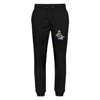 Art Sea Turtle Swimming - Stanley/Stella Mover Unisex Organic Jogging Trousers - black - Front - Marisol (170cm) & Nik (191cm)