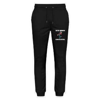 Älter Werden Kann Ich Später – Stilvolle Seniorin - Stanley/Stella Unisex Bio Jogginghose Mover  - Schwarz - Vorne - Marisol (170cm) & Nik (191cm)