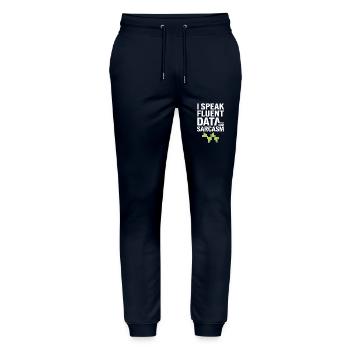 Ich Spreche Fließend Daten Und Sarkasmus Für - Stanley/Stella Unisex Bio Jogginghose Mover  - Navy - Vorne - Marisol (170cm) & Nik (191cm)