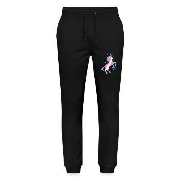 Transgender Trans LGBT Pride - Stanley/Stella Unisex Bio Jogginghose Mover  - Schwarz - Vorne - Marisol (170cm) & Nik (191cm)