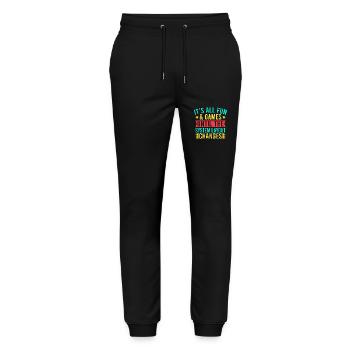 Insurance Agent System Layout Changes Funny - Stanley/Stella Mover Unisex Organic Jogging Trousers - black - Front - Marisol (170cm) & Nik (191cm)
