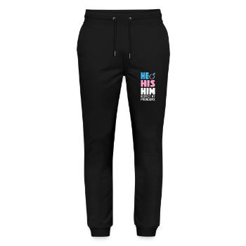 Transgender Trans LGBT Pride - Stanley/Stella Mover Unisex Organic Jogging Trousers - black - Front - Marisol (170cm) & Nik (191cm)