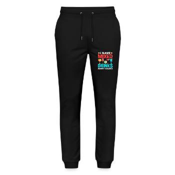 J’ai des sentiments mitigés à propos des barmans - Pantalon de jogging bio MOVER Stanley/Stella unisexe - noir - Devant - Marisol (170cm) & Nik (191cm)