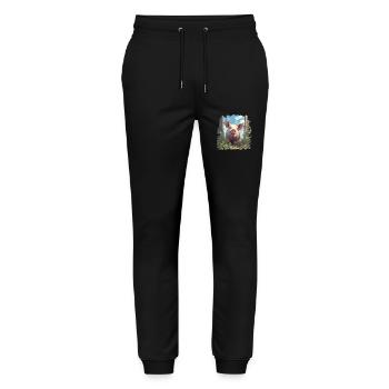 Pig Pig - Stanley/Stella Mover Unisex Organic Jogging Trousers - black - Front - Marisol (170cm) & Nik (191cm)