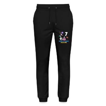 7 ans d’aventure spatiale - Pantalon de jogging bio MOVER Stanley/Stella unisexe - noir - Devant - Marisol (170cm) & Nik (191cm)