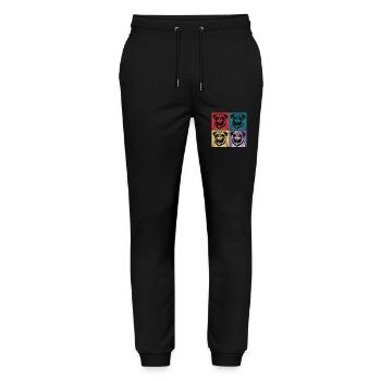 Carlin Pop Art - Pantalon de jogging bio MOVER Stanley/Stella unisexe - noir - Devant - Marisol (170cm) & Nik (191cm)