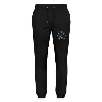 Retro Cats Moon Phase Moon Phases Cat Vintage - Stanley/Stella Mover Unisex Organic Jogging Trousers - black - Front - Marisol (170cm) & Nik (191cm)