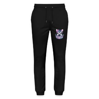 Zebra face with flowers - Stanley/Stella Mover Unisex Organic Jogging Trousers - black - Front - Marisol (170cm) & Nik (191cm)