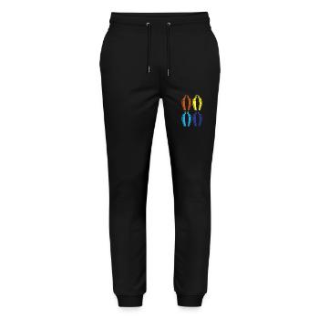 Colorful Shaker Art for Bartenders - Stanley/Stella Mover Unisex Organic Jogging Trousers - black - Front - Marisol (170cm) & Nik (191cm)