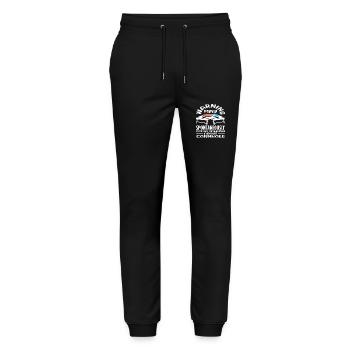 Cornhole Liebhaber Warnung Spricht Spontan - Stanley/Stella Unisex Bio Jogginghose Mover  - Schwarz - Vorne - Marisol (170cm) & Nik (191cm)