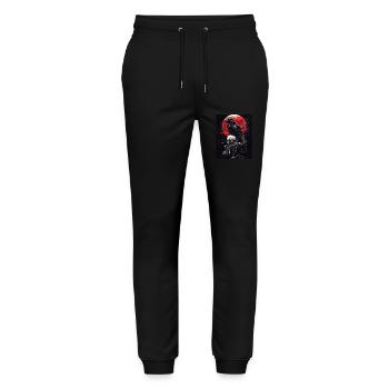Raven Skull Moon Dark Gothic Black Crow - Stanley/Stella Mover Unisex Organic Jogging Trousers - black - Front - Marisol (170cm) & Nik (191cm)