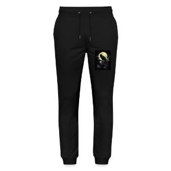 Raven Skull Moon Dark Gothic Black Crow - Stanley/Stella Mover Unisex Organic Jogging Trousers - black - Front - Marisol (170cm) & Nik (191cm)