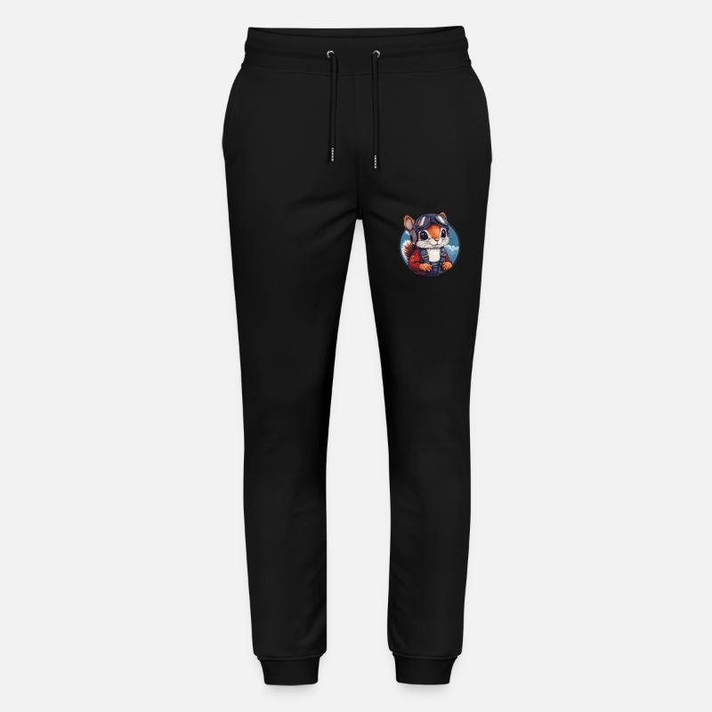 Écureuil volant avec des lunettes - Pantalon de jogging bio MOVER Stanley/Stella unisexe - noir