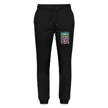 5. Geburtstag Mädchen OMG Ich Bin Schon 5 Jahre - Stanley/Stella Unisex Bio Jogginghose Mover  - Schwarz - Vorne - Marisol (170cm) & Nik (191cm)