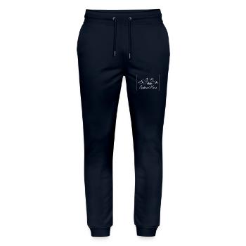 Mehr entdecken Mountain Adventure Grafik - Stanley/Stella Unisex Bio Jogginghose Mover  - Navy - Vorne - Marisol (170cm) & Nik (191cm)