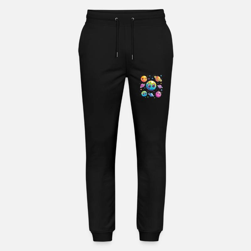 Sweet planets in space - Stanley/Stella Mover Unisex Organic Jogging Trousers - black