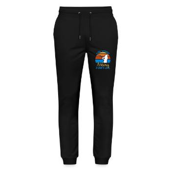 Fishing Saying Funny Fishing Design - Stanley/Stella Mover Unisex Organic Jogging Trousers - black - Front - Marisol (170cm) & Nik (191cm)