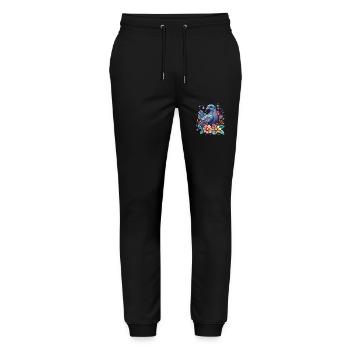 Bunte Taube mit Blumen - Stanley/Stella Unisex Bio Jogginghose Mover  - Schwarz - Vorne - Marisol (170cm) & Nik (191cm)