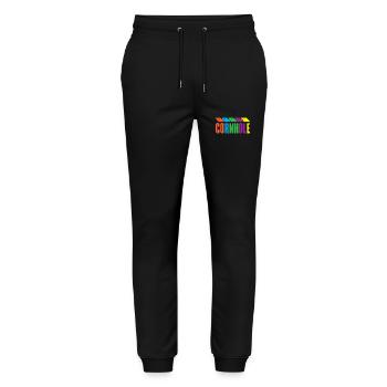 Cornhole Spieler Bunte Leidenschaft - Stanley/Stella Unisex Bio Jogginghose Mover  - Schwarz - Vorne - Marisol (170cm) & Nik (191cm)