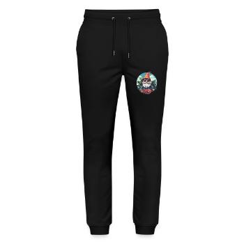 Tropical garden gnome with sunglasses - Stanley/Stella Mover Unisex Organic Jogging Trousers - black - Front - Marisol (170cm) & Nik (191cm)