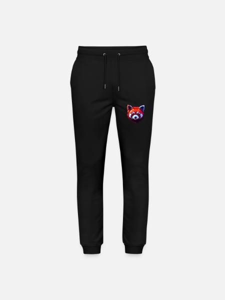 Red Panda Portrait - Stanley/Stella Mover Unisex Organic Jogging Trousers - black