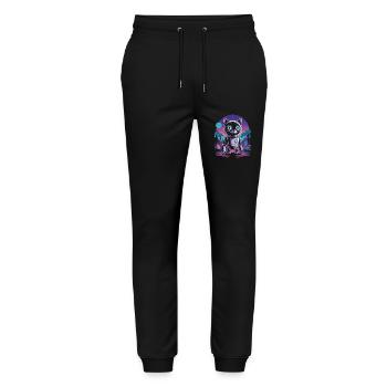 Funny Robot Engineer Design With Robot Cat - Stanley/Stella Mover Unisex Organic Jogging Trousers - black - Front - Marisol (170cm) & Nik (191cm)