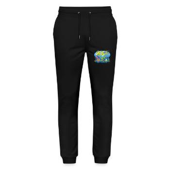Hello Summer Fun Colorful Design - Stanley/Stella Unisex Bio Jogginghose Mover  - Schwarz - Vorne - Marisol (170cm) & Nik (191cm)