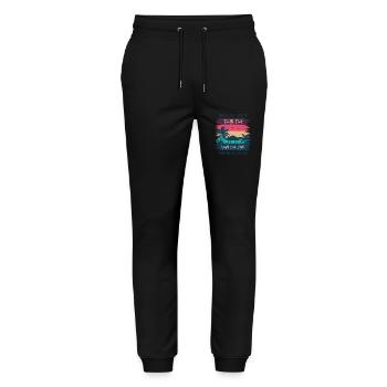 Maldives Beach Paradise - Pantalon de jogging bio MOVER Stanley/Stella unisexe - noir - Devant - Marisol (170cm) & Nik (191cm)