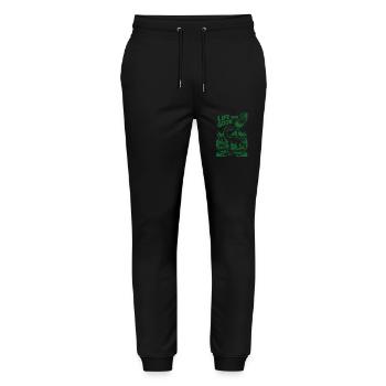 Life Was Good – The Last Look of the Dinosaurs - Stanley/Stella Mover Unisex Organic Jogging Trousers - black - Front - Marisol (170cm) & Nik (191cm)