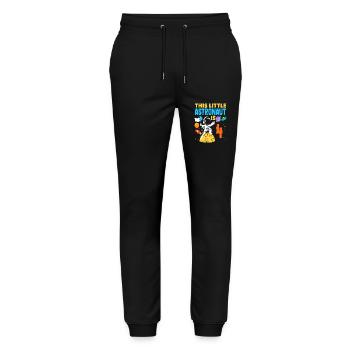 This little astronaut is 4 - Stanley/Stella Mover Unisex Organic Jogging Trousers - black - Front - Marisol (170cm) & Nik (191cm)